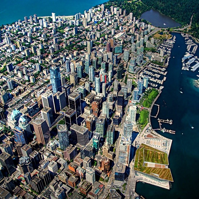 Aerial view of Vancouver, BC
