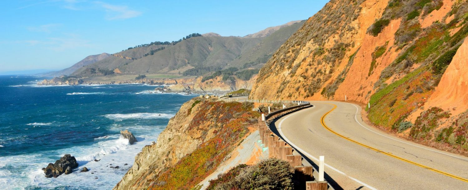 California Hwy 101 near the shore of the Pacific Ocean
