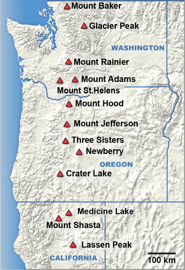 Cascade volcanic range