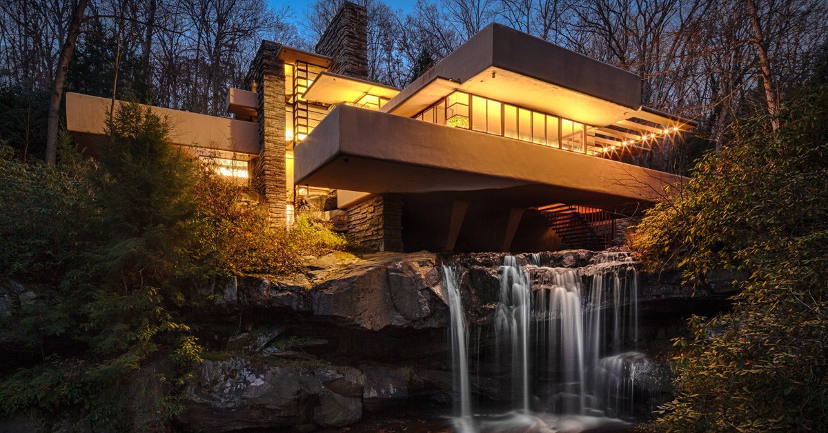 Fallingwater at dusk