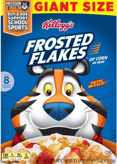 Frosted Flakes cereal box