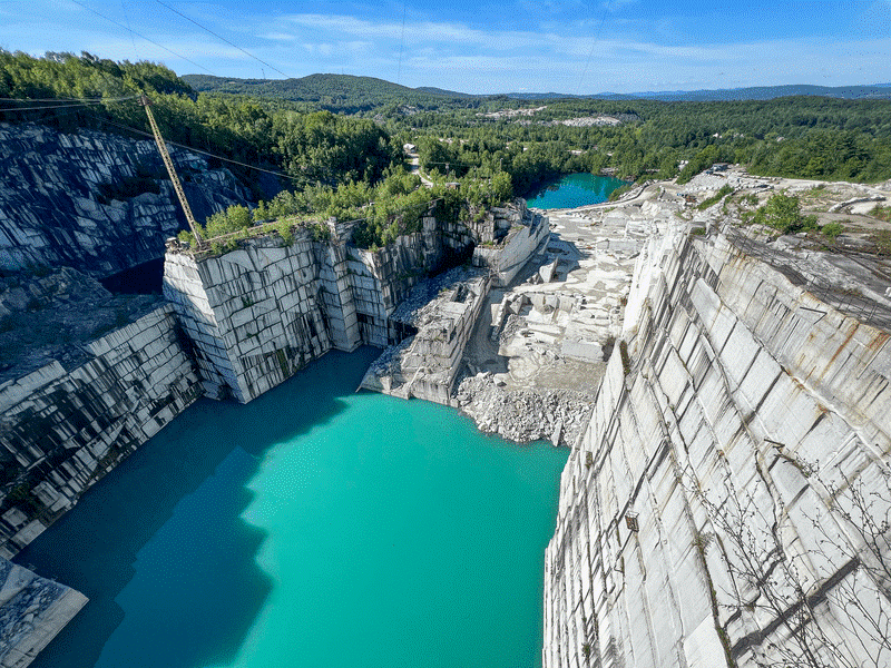 Granite quarry with turquoise pool