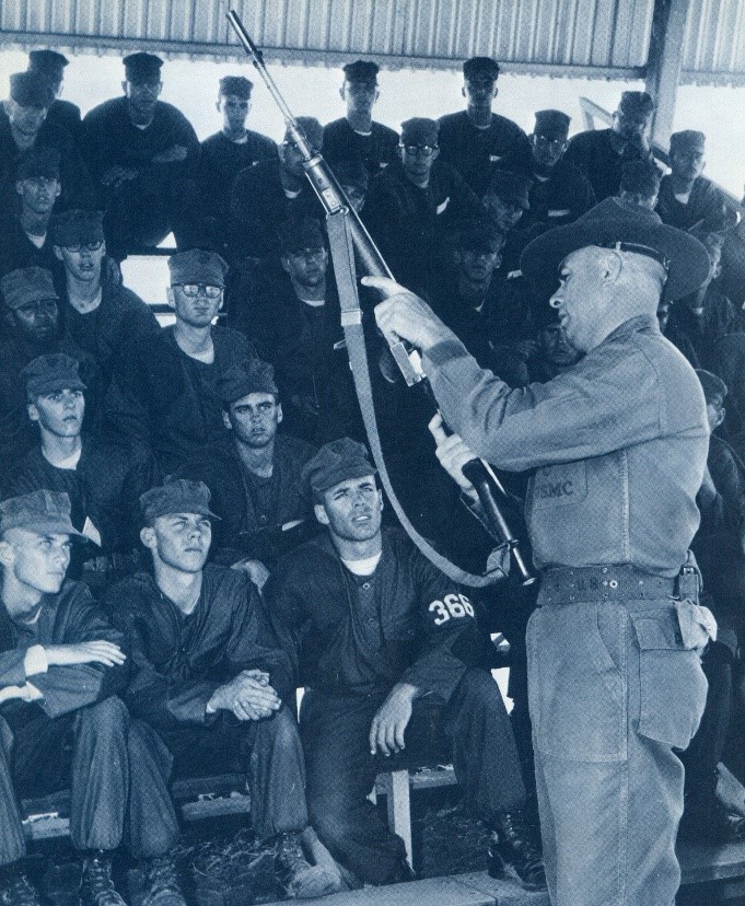 Historical photo of rifle instruction