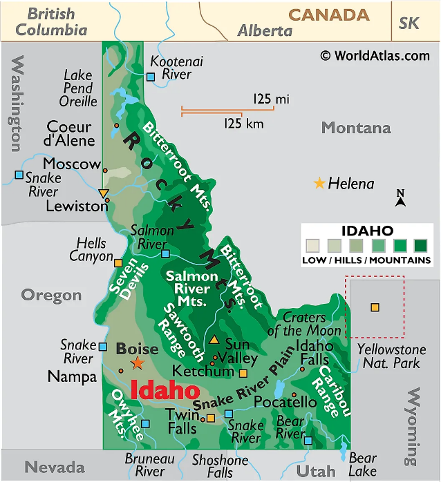 Map of Idaho