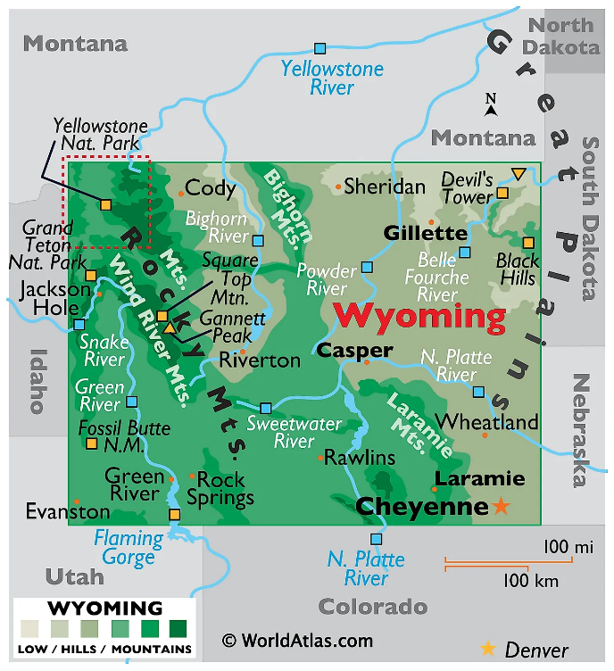 Map of Wyoming