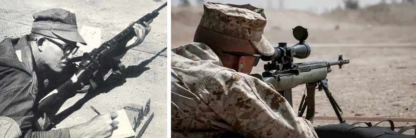 Historical photos of Marines at training range
