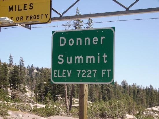 Road sign for Donner Summit