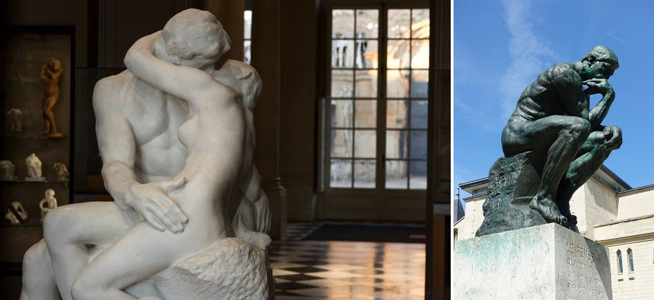 The Kiss and The Thinker by Auguste Rodin