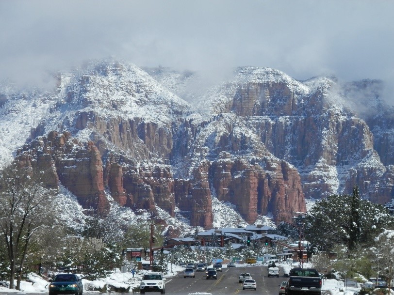 Sedona Arizona under snow