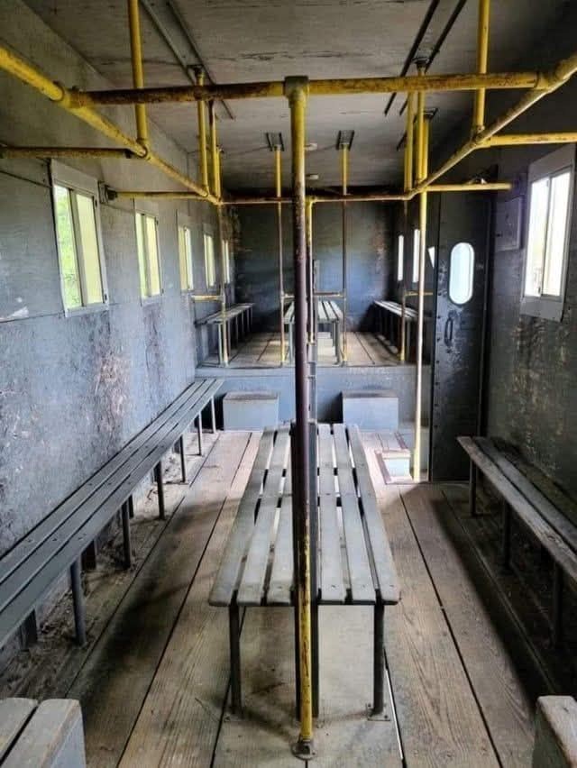 Military transport trailer interior