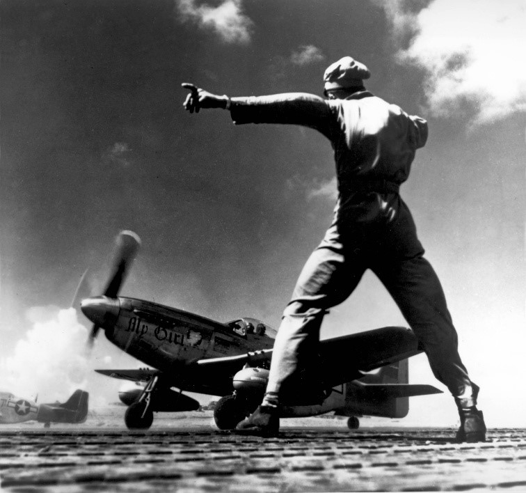 Soldier and WW2 plane