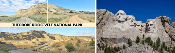 Postcard for TRNP and photo of Mount Rushmore